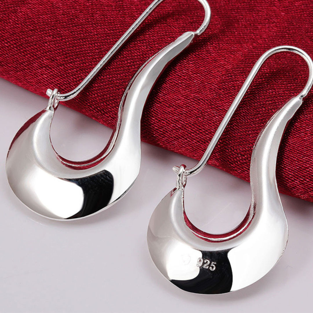 Pendientes de estilo modernista de plata 925 pulida