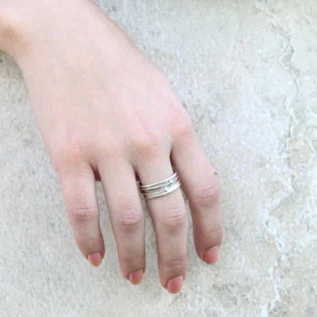 Elena - Anillo vintage plateado con baño de oro