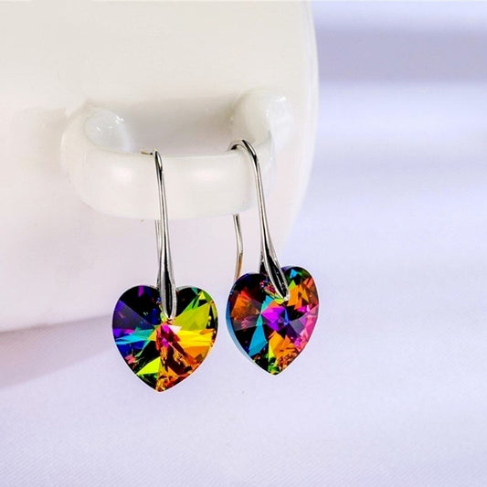 Pendientes de plata 925 hechos a mano en forma de corazón
