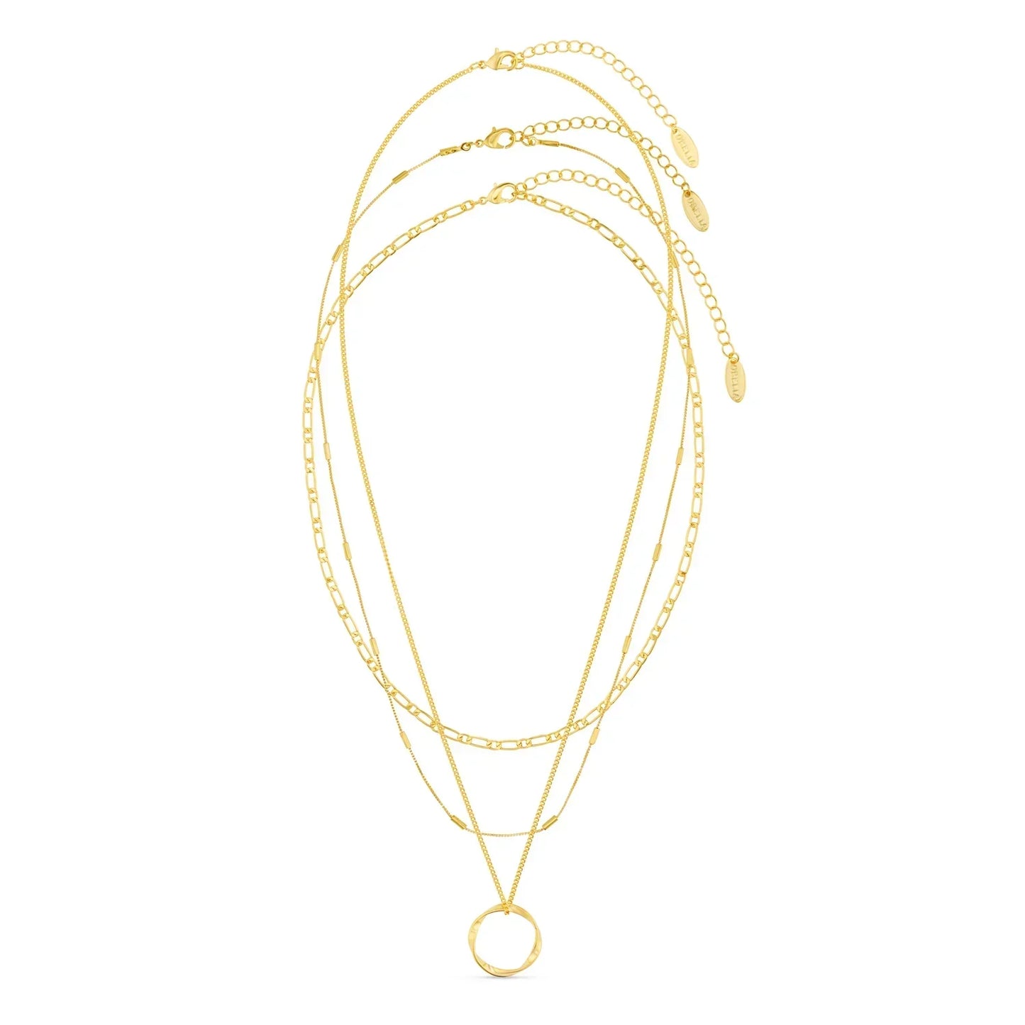 Collar de Círculo Abierto de Tres Hileras | Oro